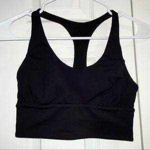 Lululemon black razor back long lined bra size 4